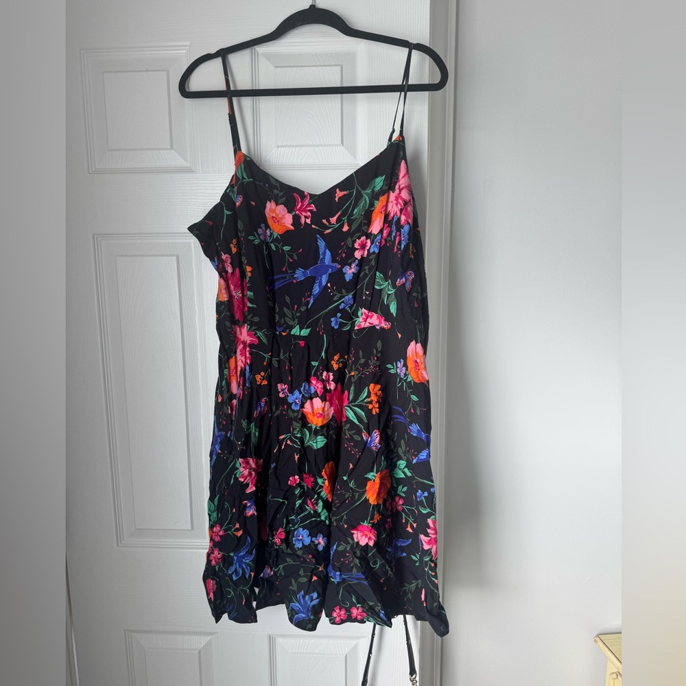Old Navy - Black sundress with colorful floral bird print